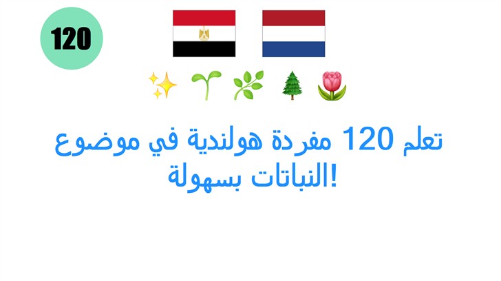 تعلم 120 مفردة هولندية في موضوع: النباتات بسهولة!
